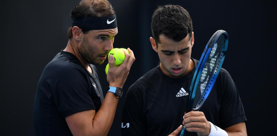 Nadal y Munar, en un partido de dobles en Melbourne // JAMES ROSS / EFE