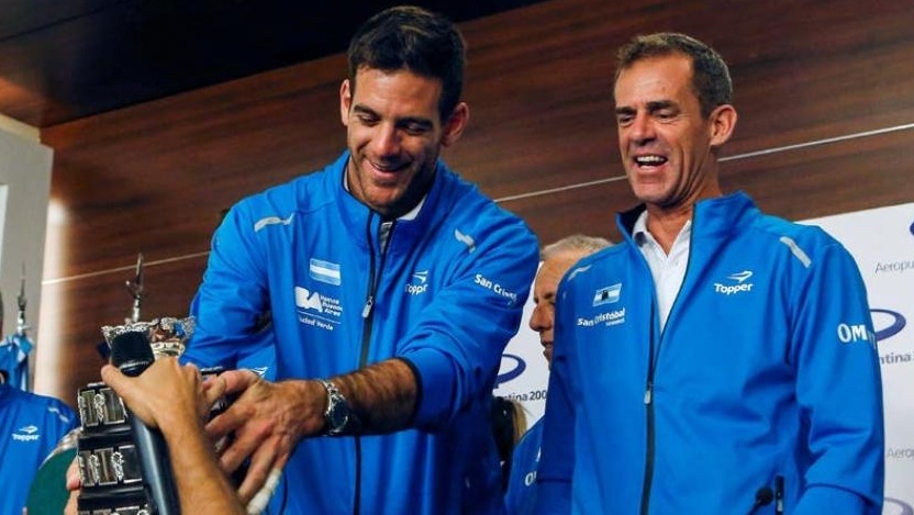 Juan Martín Del Potro y Daniel Orsanic copa davis