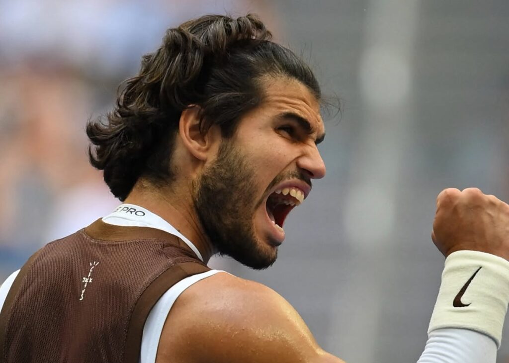 Carlos Alcaraz celebra un punto en el US Open | Instagram: @carlitosalcarazz