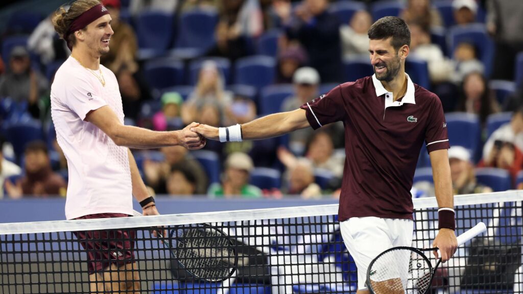 Novak Djokovic y Alexander Zverev en el China Open